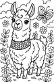 Free Llama Coloring Page - Spring Garden Stroll With Butterfly (Printable PDF)