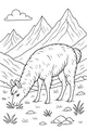 Free Llama Coloring Page - Woolly Llama Grazing in Sunny Mountains (Printable PDF)