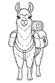 Free Llama Coloring Page - Fluffy Pack Llama Explorer (Printable PDF)