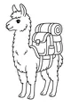 Free Llama Coloring Page - Fluffy Backpack Buddy (Printable PDF)