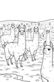 Free Llama Coloring Page - Herd on Rocky Mountain Plain (Printable PDF)