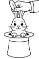 Free Rabbit Coloring Page - Bunny Pops From Magician's Hat (Printable PDF)