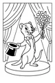 Free Weasel Coloring Page - Magician On Stage With Flowers (Printable PDF)
