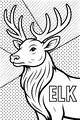 Free Elk Coloring Page - Mighty Antlers and Furry Neck (Printable PDF)
