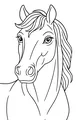 Free Horse Coloring Page - Gentle Horse With Flowing Mane (Printable PDF)