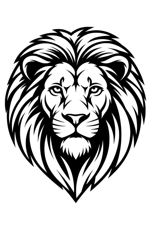 Free Lion Coloring Page - Majestic Lion Head With Flowing Mane (Printable PDF)