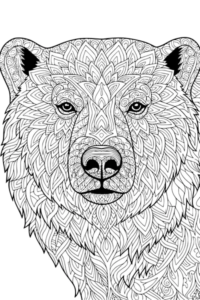 Free Polar Bear Coloring Page - Intricate Mandala Face Patterns (Printable PDF)