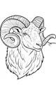 Free Ram Sheep Coloring Page - Super Curly Spiral Horns (Printable PDF)