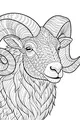 Free Ram Sheep Coloring Page - Woolly Head With Swirly Horns (Printable PDF)