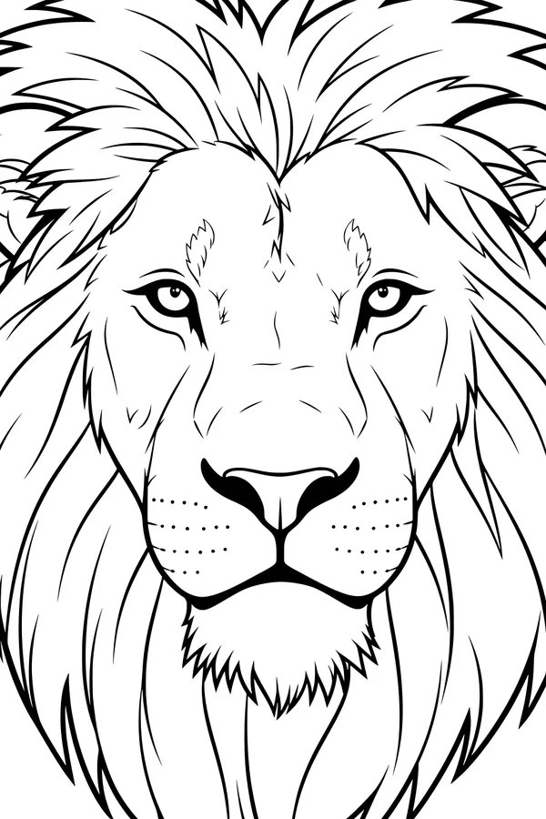 Free Lion Coloring Page - Realistic Jungle King Portrait (Printable PDF)