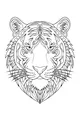 Free Tiger Coloring Page - Majestic Striped Tiger Head (Printable PDF)