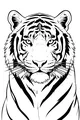 Free Tiger Coloring Page - Regal Striped Portrait (Printable PDF)