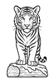 Free Tiger Coloring Page - Jungle Log Pose With Stripes (Printable PDF)