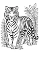 Free Tiger Coloring Page - Stripey Jungle Tiger in Tall Grass (Printable PDF)
