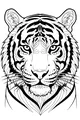 Free Tiger Coloring Page - Bold Striped Face With Whiskers (Printable PDF)
