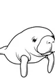 Free Manatee Coloring Page - Gentle Cartoon Sea Mammal (Printable PDF)