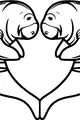 Free Manatee Coloring Page - Heart-Shaped Manatee Friends (Printable PDF)