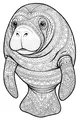 Free Manatee Coloring Page - Intricate Magical Patterns (Printable PDF)