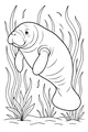 Free Manatee Coloring Page - Gentle Giant Among Sea Grasses (Printable PDF)