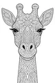 Free Giraffe Coloring Page - Intricate Patterned Giraffe Face (Printable PDF)