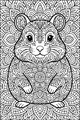 Free Hamster Coloring Page - Mandala Fur and Floral Patterns (Printable PDF)