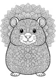 Free Hamster Coloring Page - Mandala Flowerburst Fur (Printable PDF)