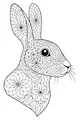 Free Hare Coloring Page - Intricate Patterned Hare Head (Printable PDF)
