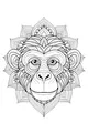 Free Monkey Coloring Page - Mandala Mane Face Design (Printable PDF)