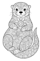 Free Otter Coloring Page - Flowery Patterned River Friend (Printable PDF)