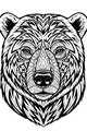 Free Polar Bear Coloring Page - Intricate Fancy Bear Face (Printable PDF)