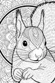 Free Squirrel Coloring Page - Mandala Forest With Bushy Tail (Printable PDF)