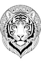 Free Tiger Coloring Page - Floral Mandala Tiger Face (Printable PDF)