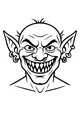 Free Goblin Coloring Page - Grinning Face With Many Earrings (Printable PDF)
