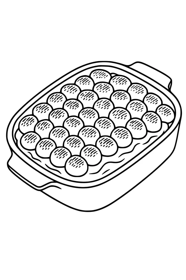 Free Thanksgiving Sweet Potato Casserole Coloring Page - Toasty Marshmallow Topping (Printable PDF)
