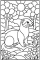 Free Ferret Coloring Page - Sunshine Meadow Scene (Printable PDF)