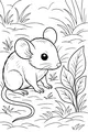 Free Mouse Coloring Page - Cute Meadow Mouse in Grass (Printable PDF)