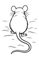 Free Mouse Coloring Page - Cute Mouse From Behind (Printable PDF)