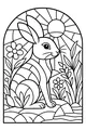Free Rabbit Coloring Page - Bunny in Sunlit Meadow (Printable PDF)