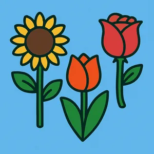 Flowers coloring page category