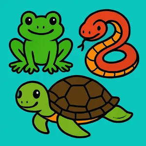 Reptiles & Amphibians coloring page category