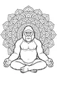 Free Gorilla Coloring Page - Meditating Mandala Ape (Printable PDF)