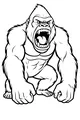 Free Gorilla Coloring Page - Fierce Roaring Ape in Jungle (Printable PDF)