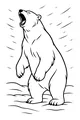 Free Polar Bear Coloring Page - Roaring On Snowy Ice (Printable PDF)