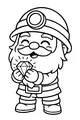 Free Dwarf Gnome Miner Coloring Page - Sparkling Diamond Treasure (Printable PDF)