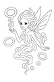Free Fairy Coloring Page - Misty Elf Girl With Bubble Rings (Printable PDF)
