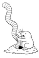 Free Mole Coloring Page - Funny Wiggly Worm Discovery (Printable PDF)