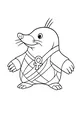 Free Mole Coloring Page - Friendly Cartoon Mole With Treasure Medal (Printable PDF)