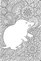 Free Mole Coloring Page - Cute Mole in Floral Garden Maze (Printable PDF)