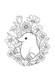 Free Mole Coloring Page - Cute Mole in Wildflower Garden (Printable PDF)