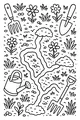 Free Mole Coloring Page - Underground Tunnels in Daisy Garden (Printable PDF)